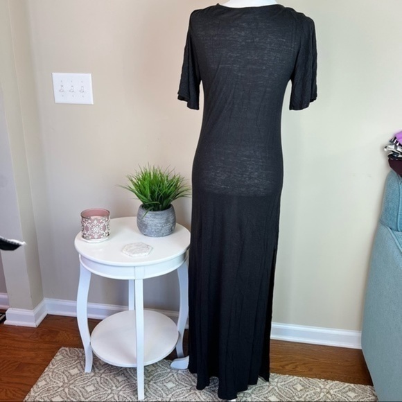 Amuse Society Womens Black V-Neck Padma Short Sleeve Maxi Knit Dress Size XS - Picture 9 of 12